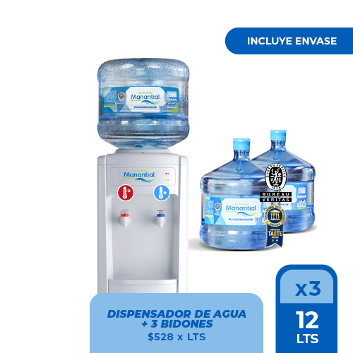Plan Dispensador Pedestal + 3 bidones 12 litros